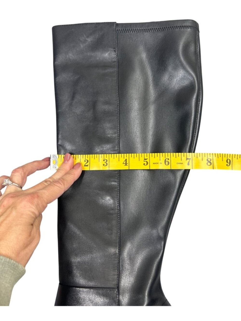 Nine West Quizme Women's 9M Knee High Platform Boots Black Leather Stiletto EUC - Picture 16 of 16